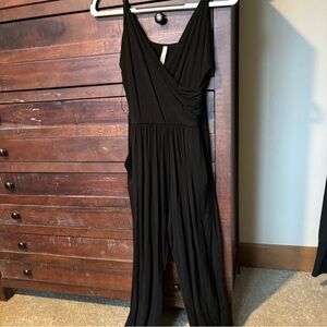 Women’s Black Sleeveless Wrap Jumpsuit